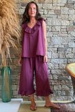 Larc Frill Tank Aubergine